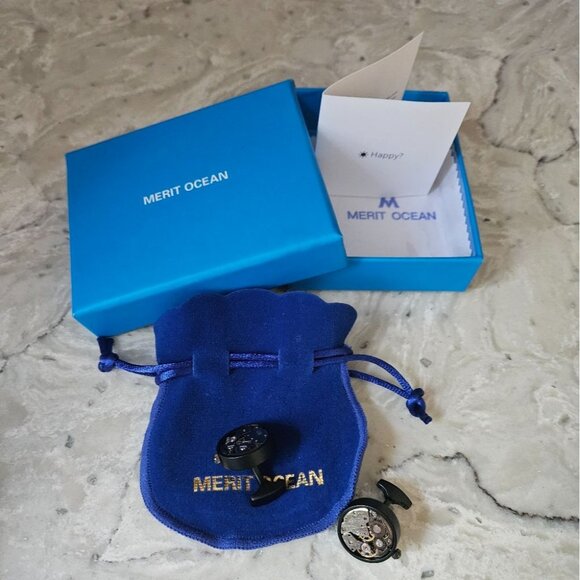 MERIT OCEAN Movement Cufflinks Steampunk Watch Mens Shirt Watch Cuff Links - Picture 4 of 5